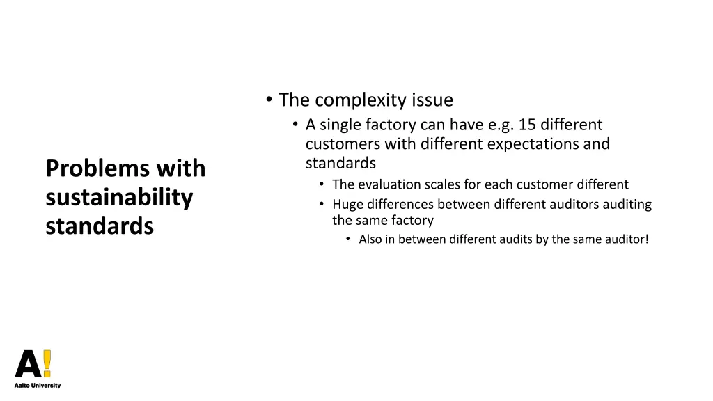 the complexity issue a single factory can have