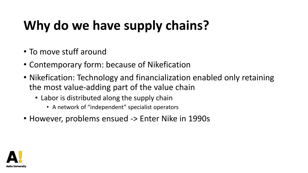 why do we have supply chains