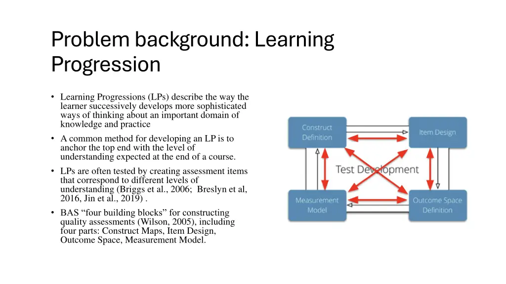 problem background learning progression