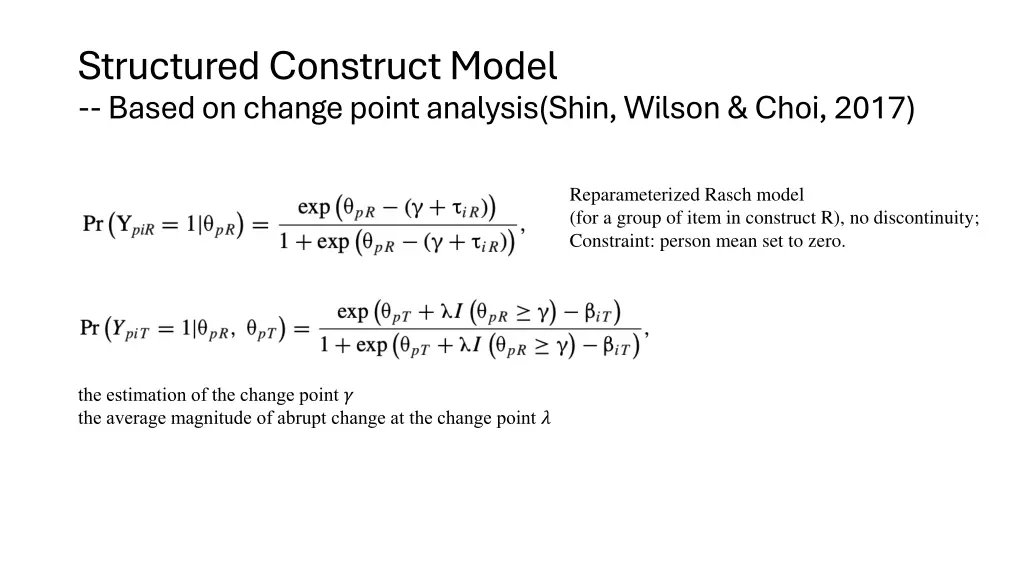 structured construct model based on change point