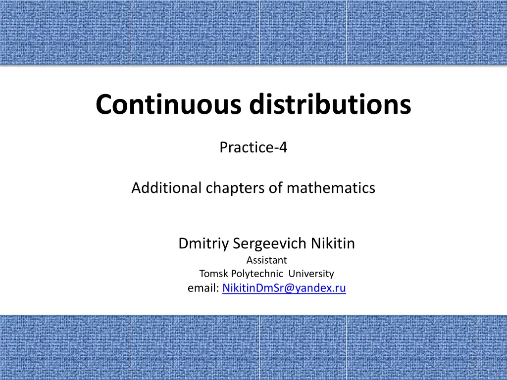 continuous distributions