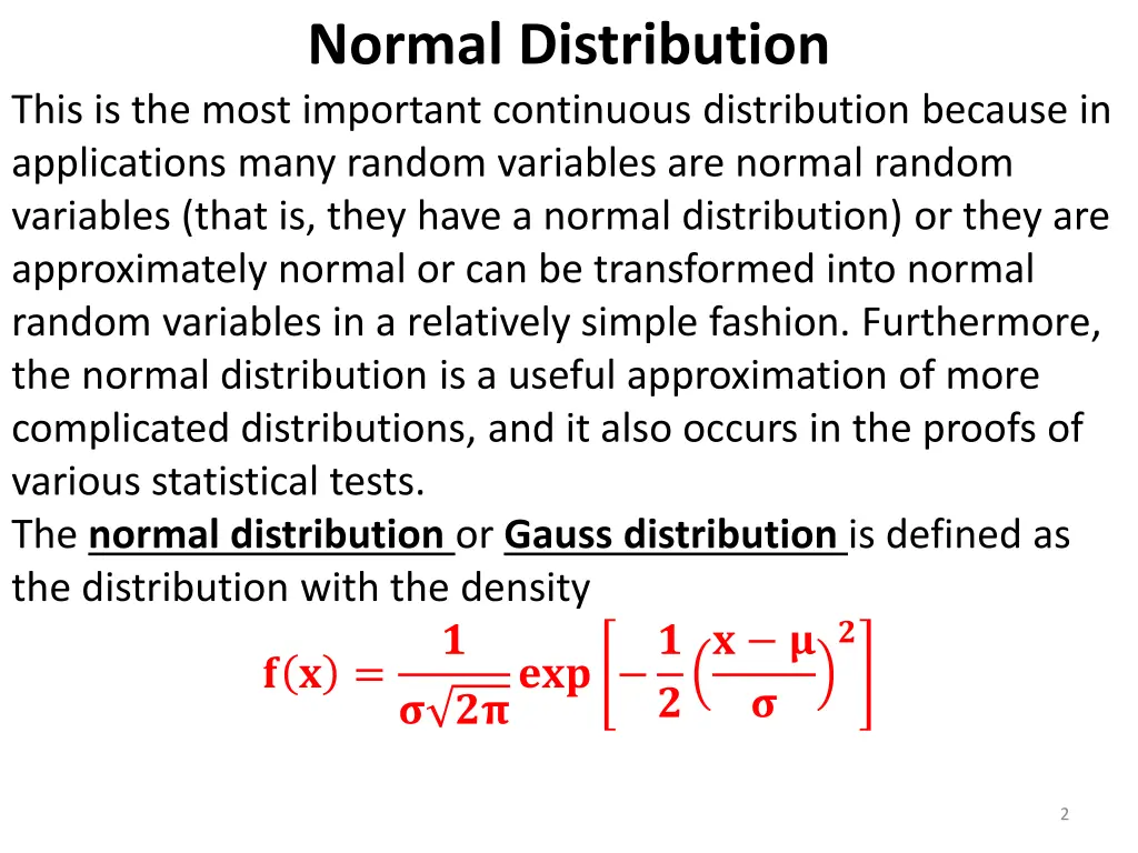 normal distribution