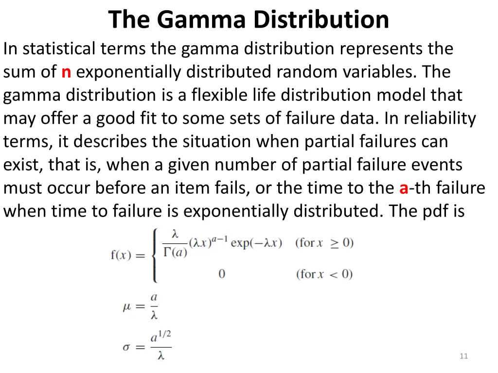 the gamma distribution in statistical terms