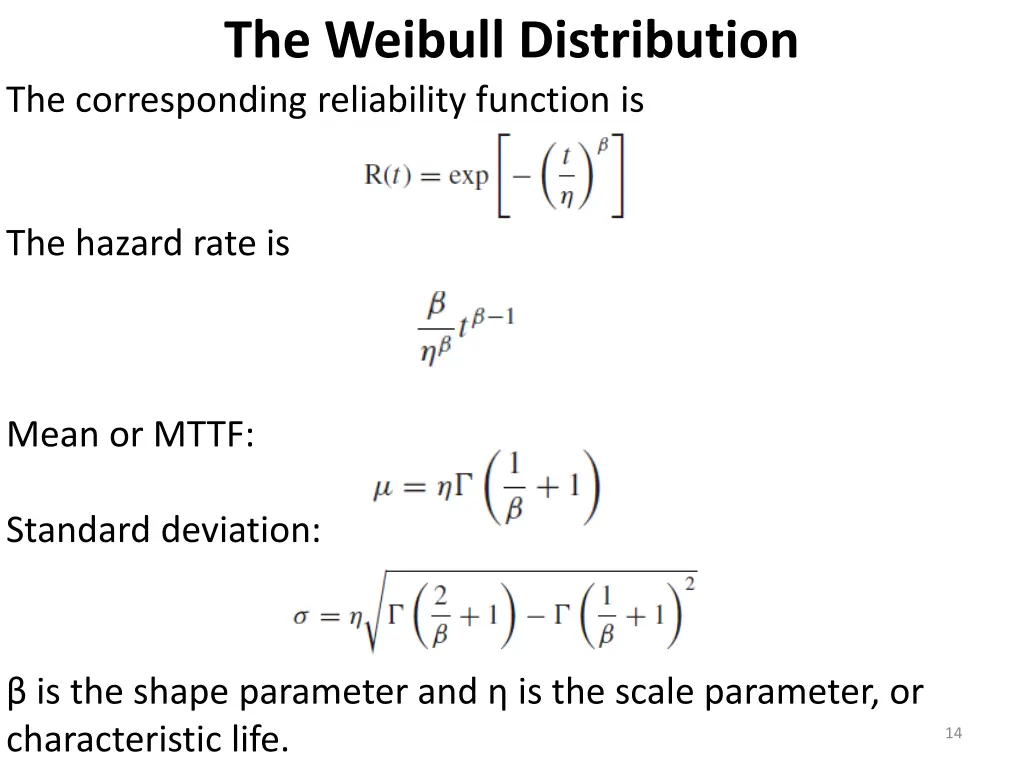 the weibull distribution the corresponding