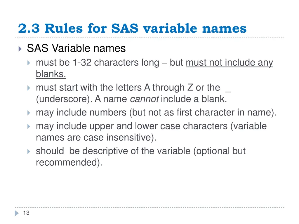 2 3 rules for sas variable names