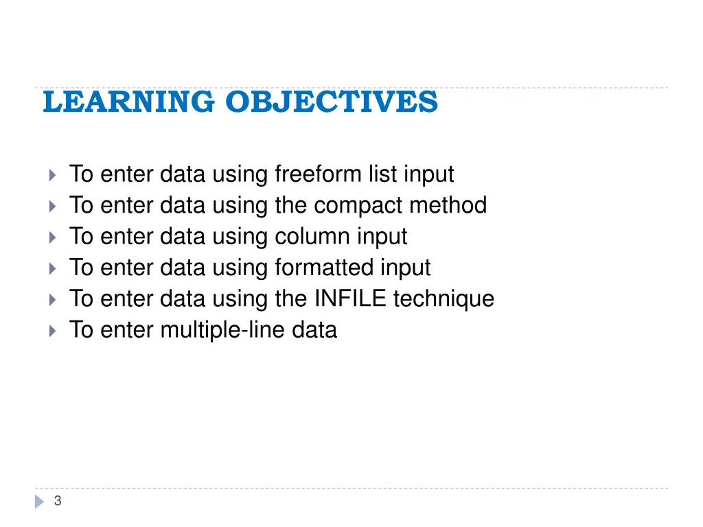 learning objectives