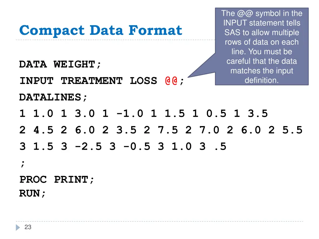 the @@ symbol in the input statement tells