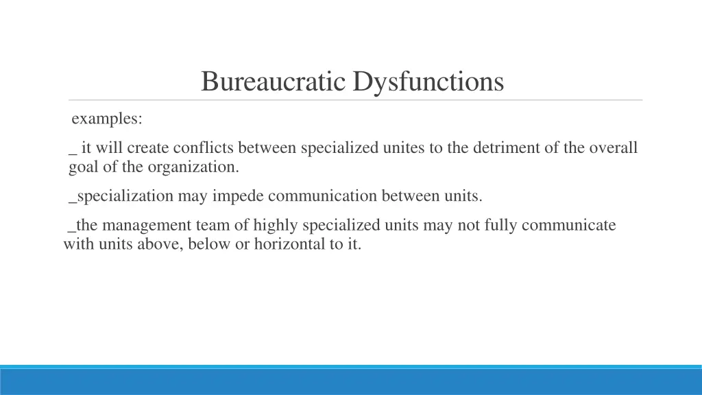 bureaucratic dysfunctions