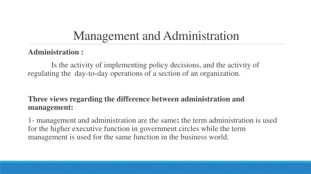 management and administration 2
