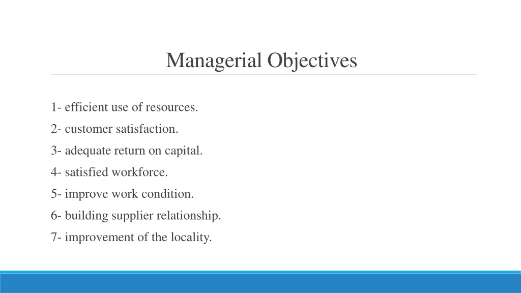 managerial objectives