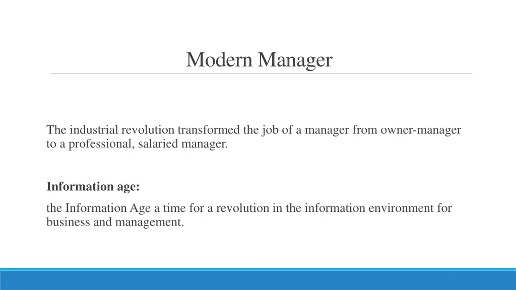 modern manager