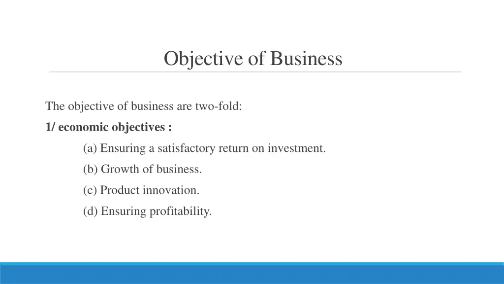 objective of business