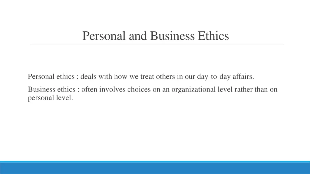 personal and business ethics