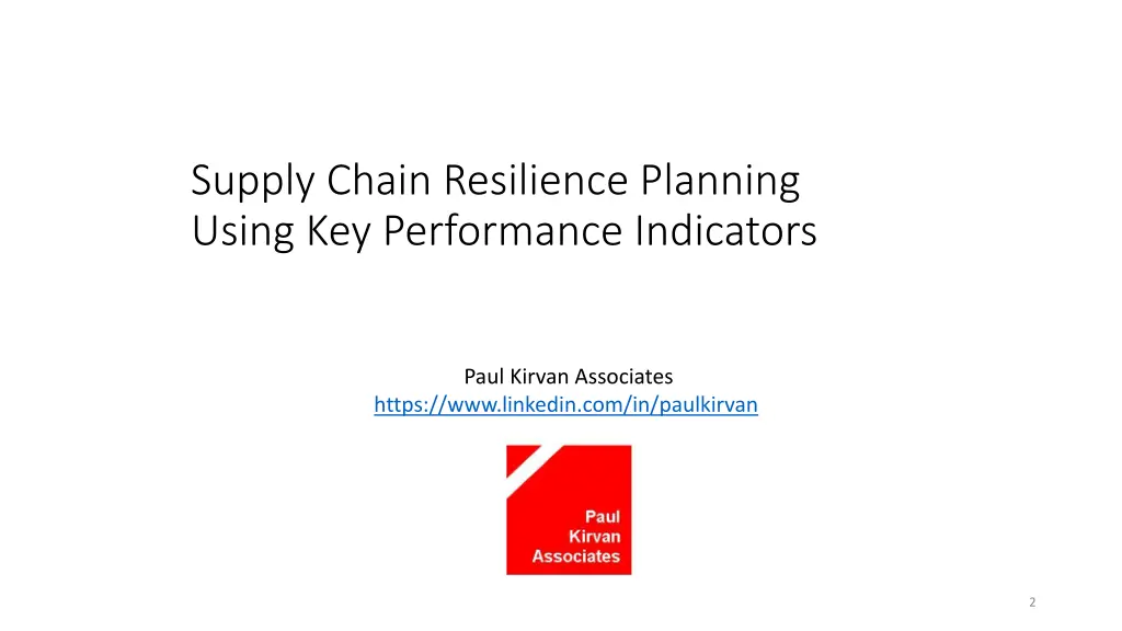 supply chain resilience planning using