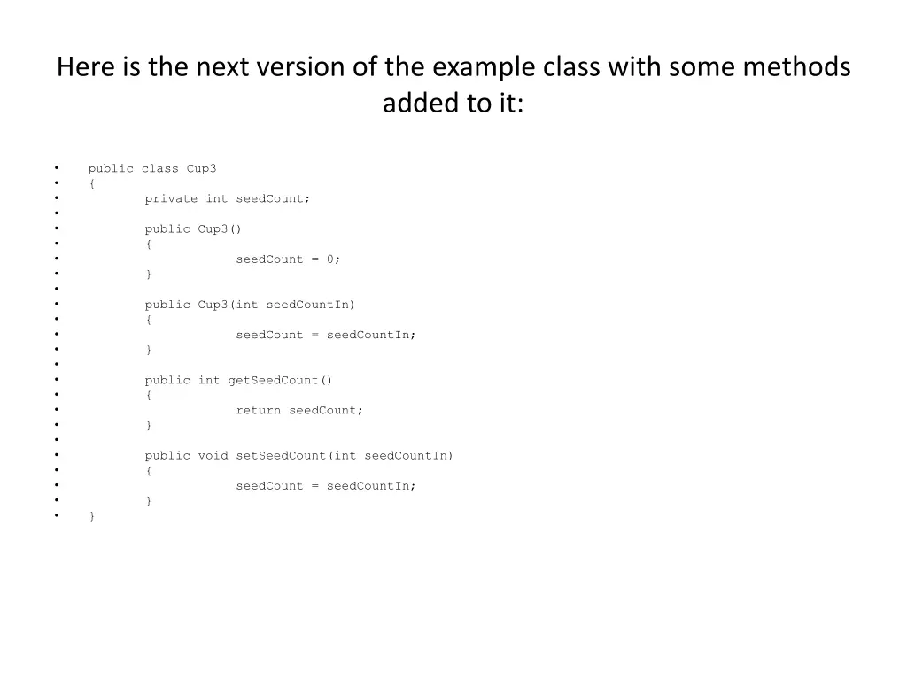 here is the next version of the example class