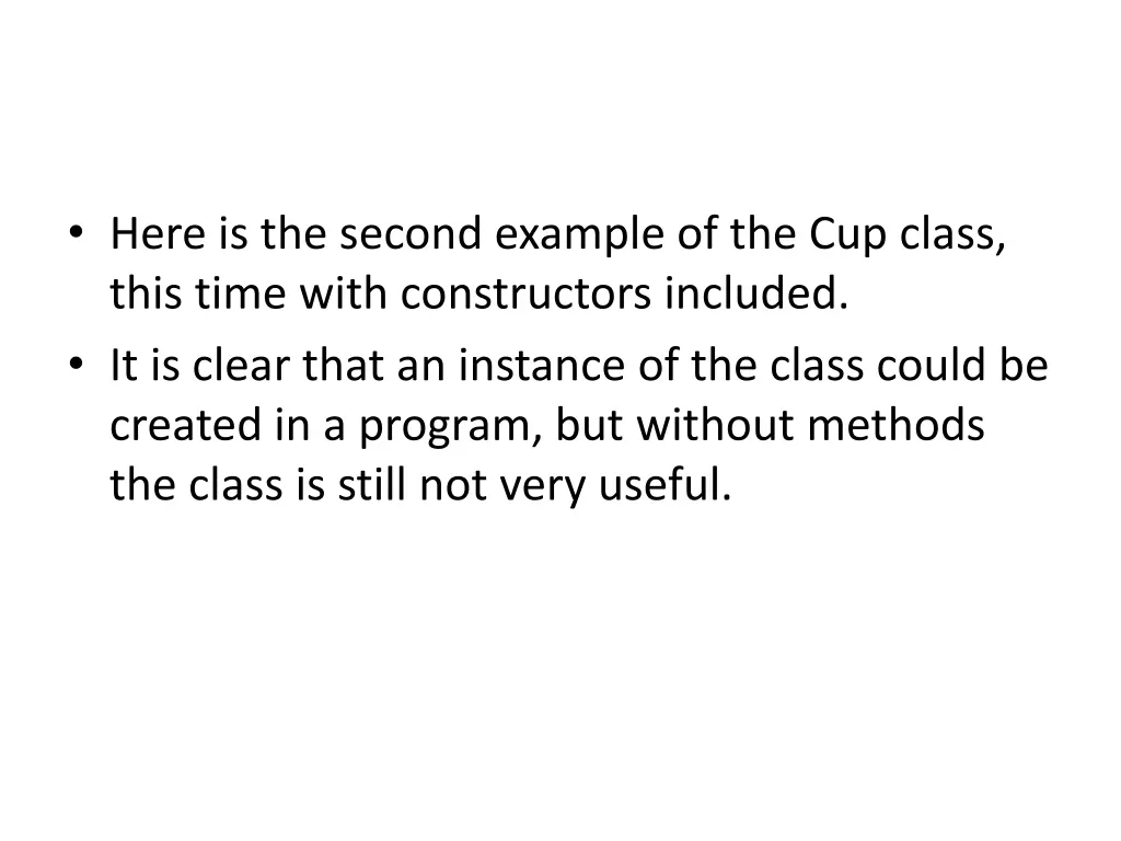 here is the second example of the cup class this