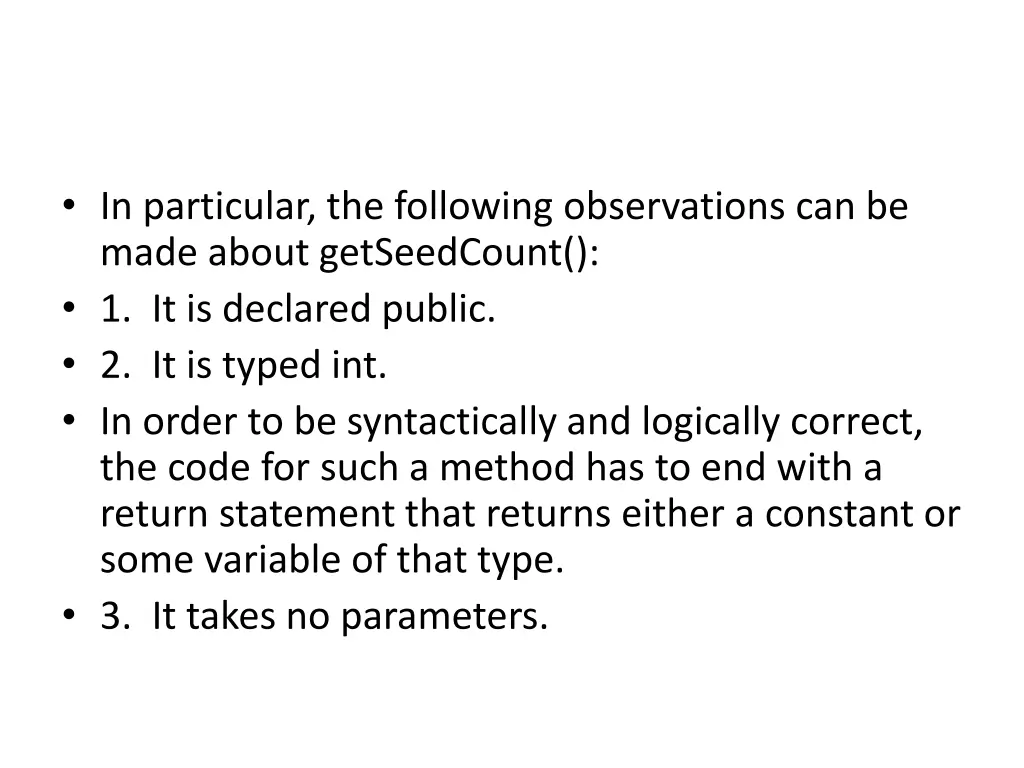 in particular the following observations