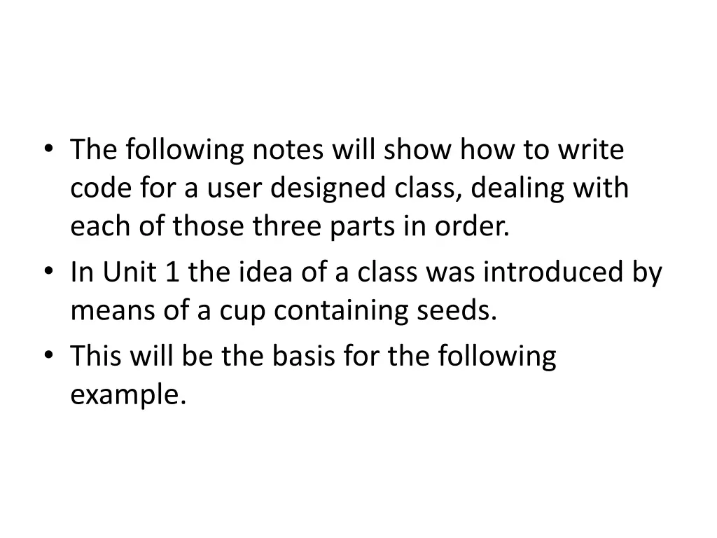 the following notes will show how to write code