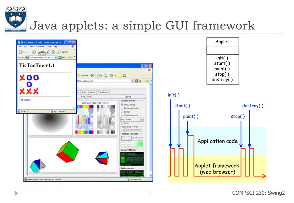java applets a simple gui framework