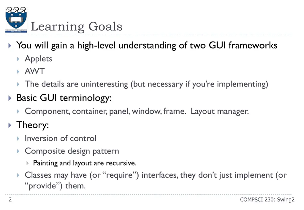 learning goals