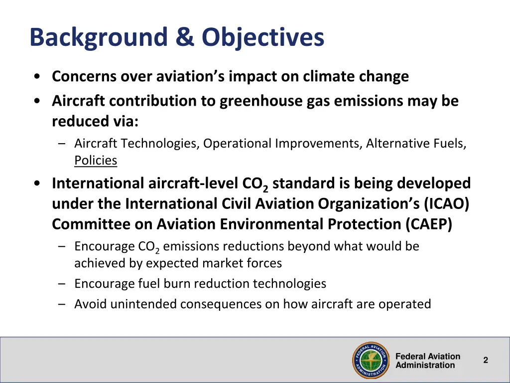 background objectives