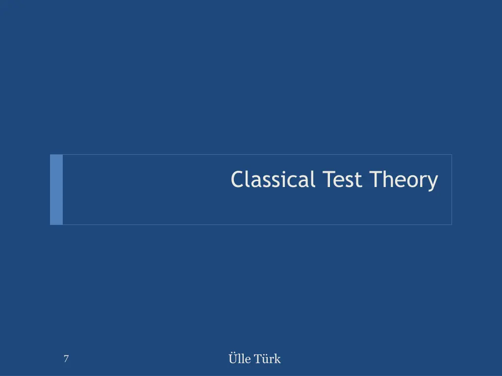 classical test theory