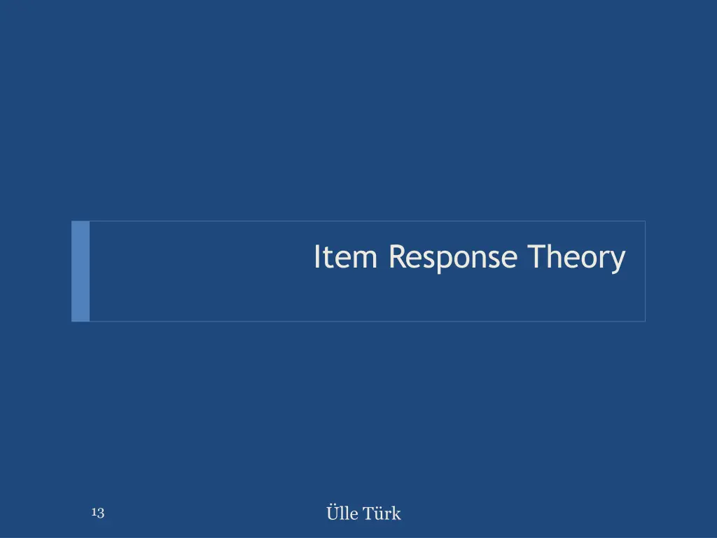 item response theory
