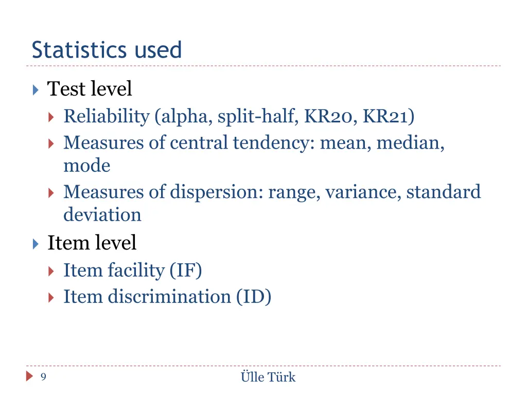 statistics used