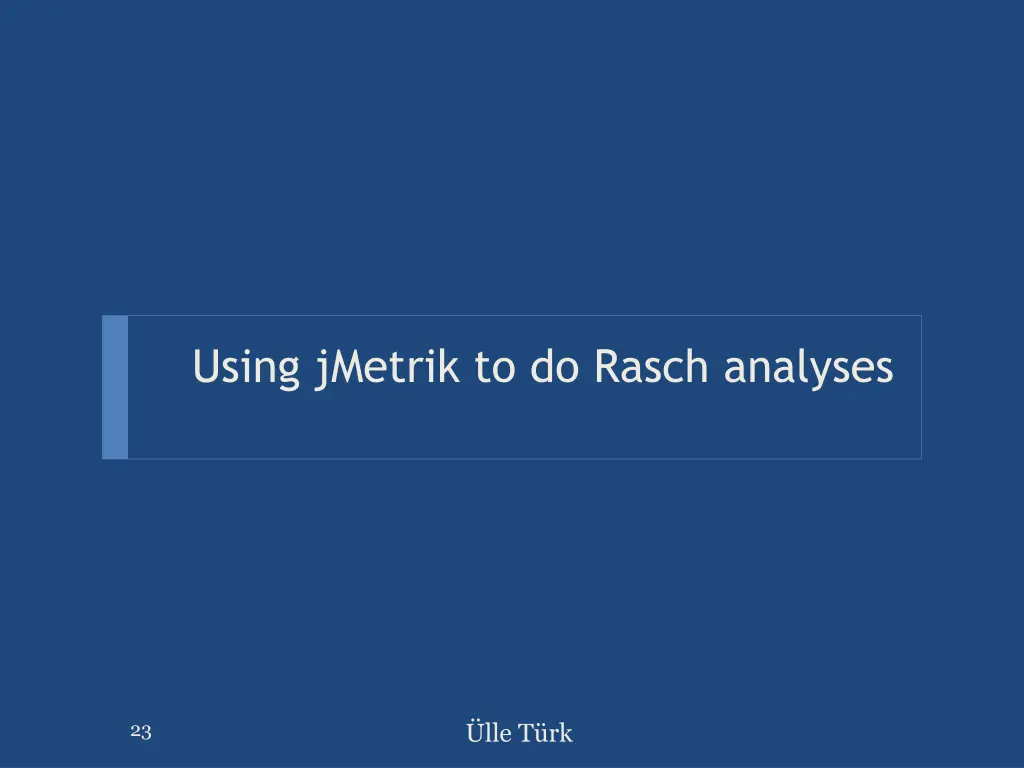 using jmetrik to do rasch analyses
