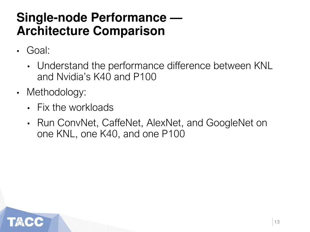 single node performance architecture comparison