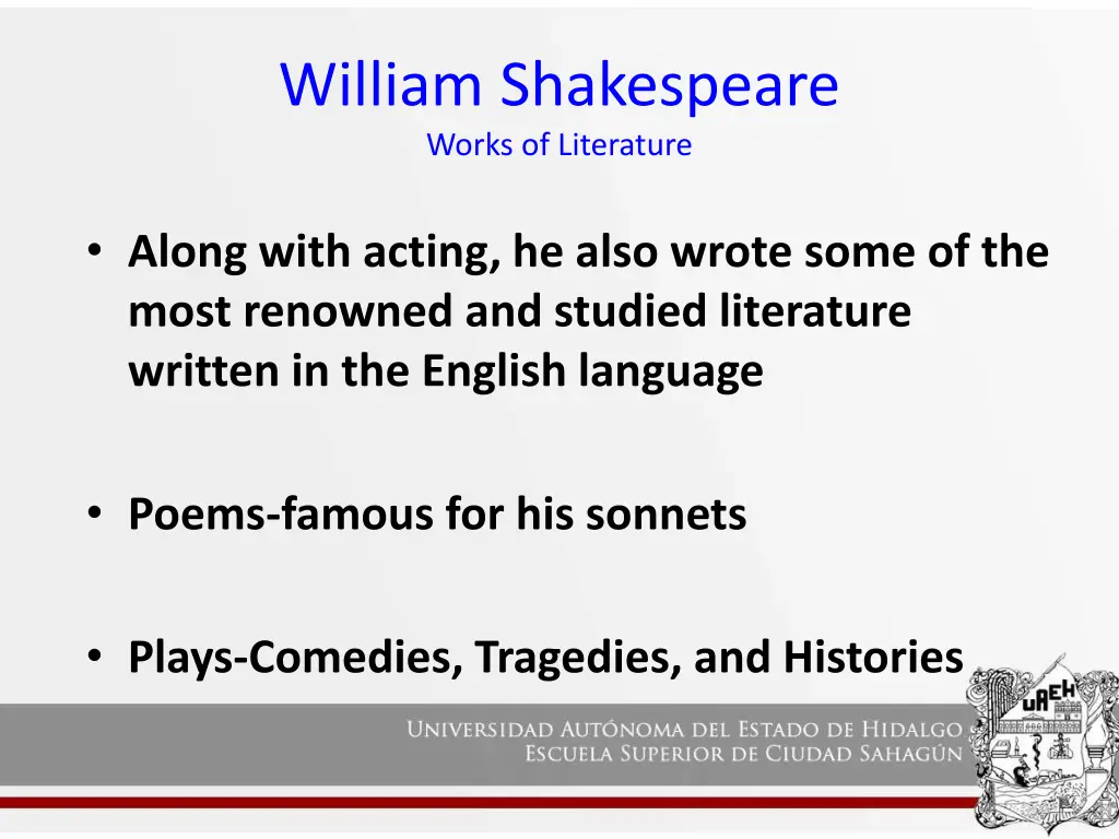 william shakespeare works of literature