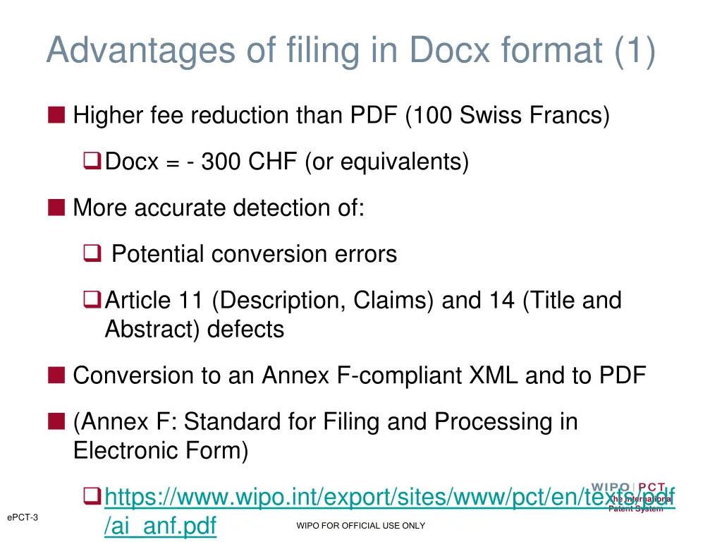 advantages of filing in docx format 1
