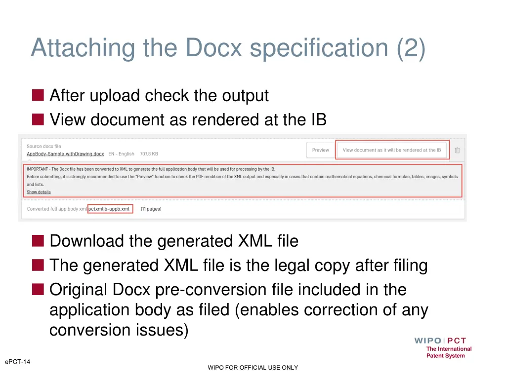 attaching the docx specification 2