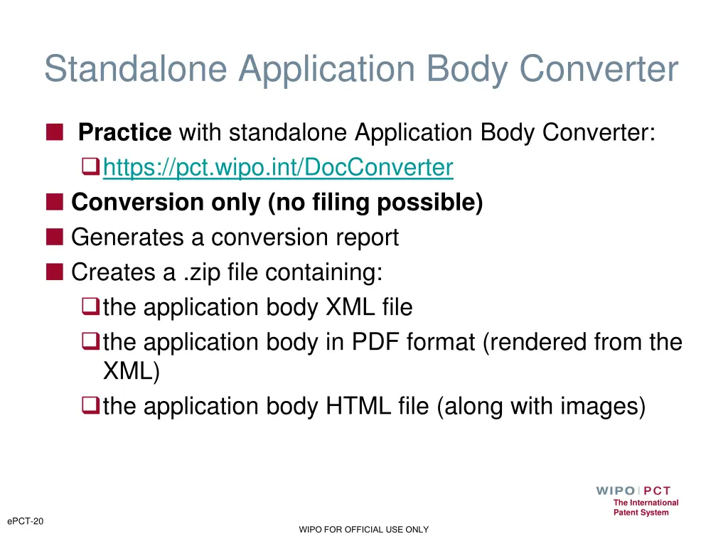 standalone application body converter