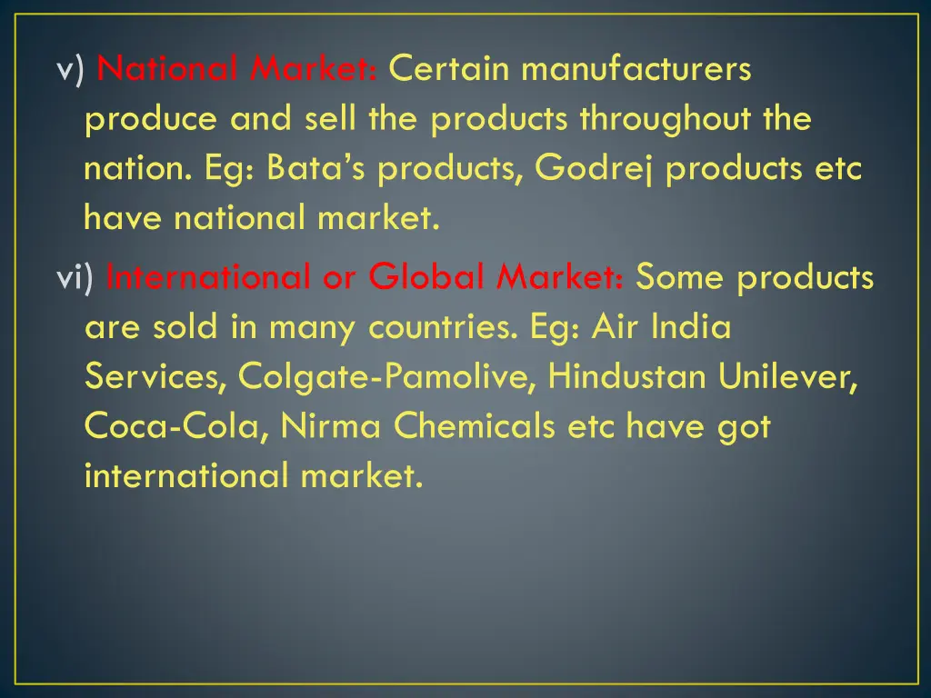 v national market certain manufacturers produce