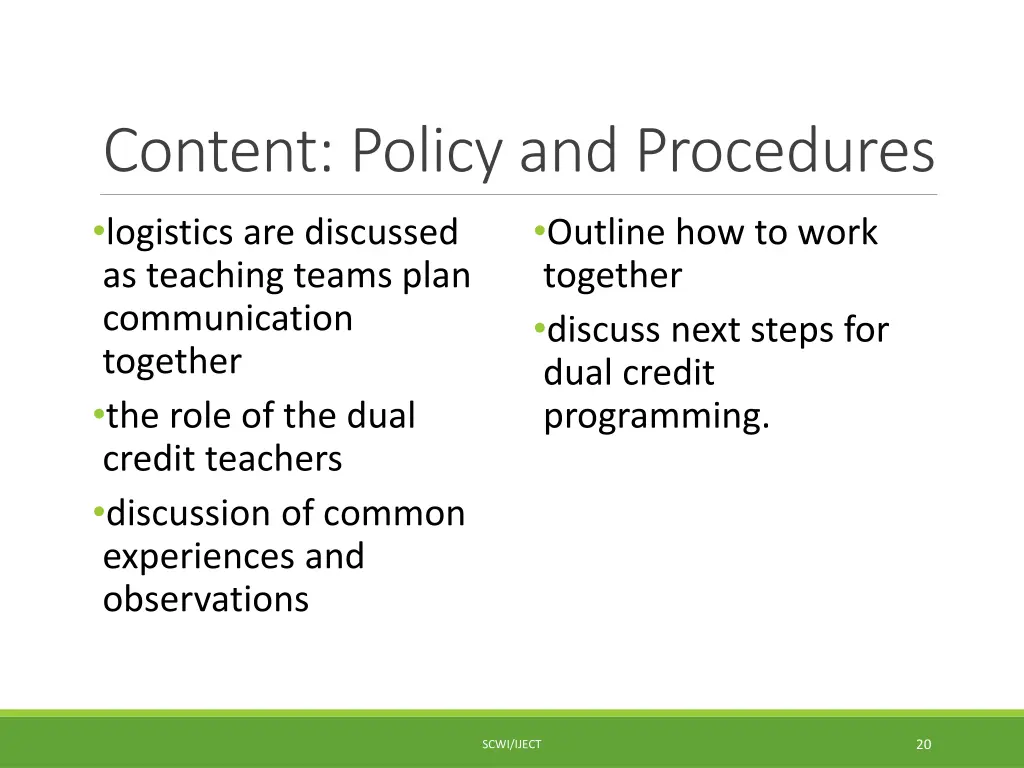 content policy and procedures logistics