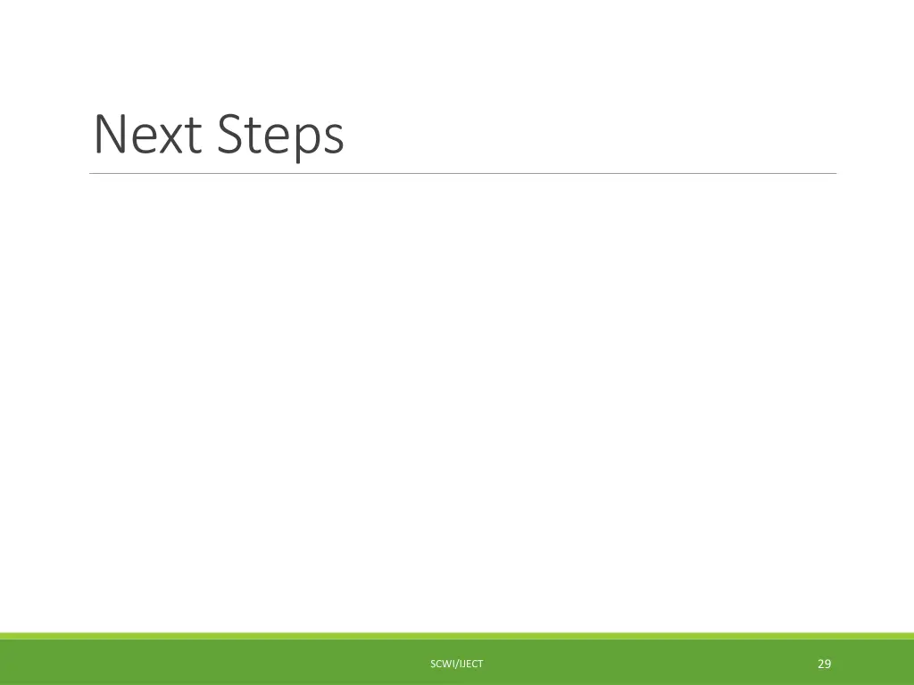 next steps