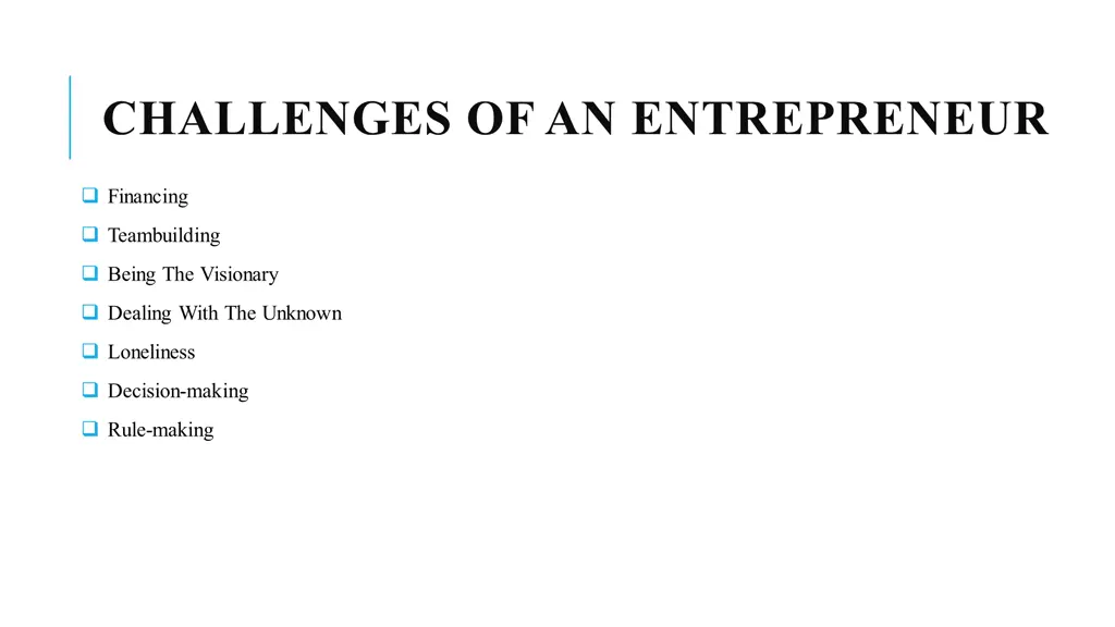 challenges of an entrepreneur