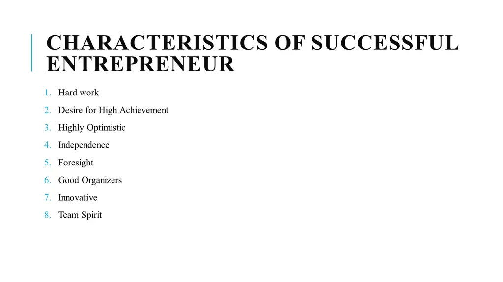 characteristics of successful entrepreneur