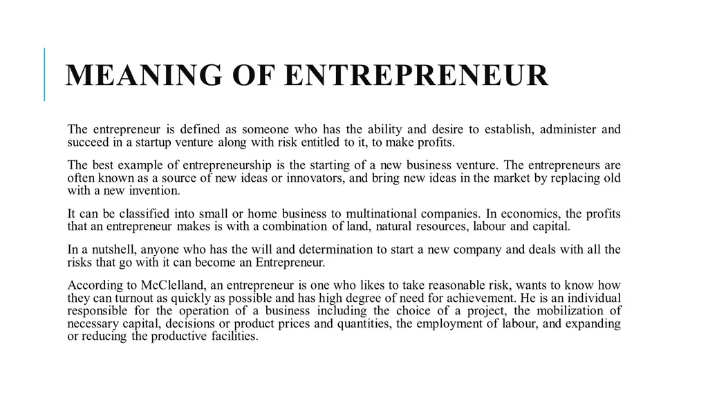 meaning of entrepreneur
