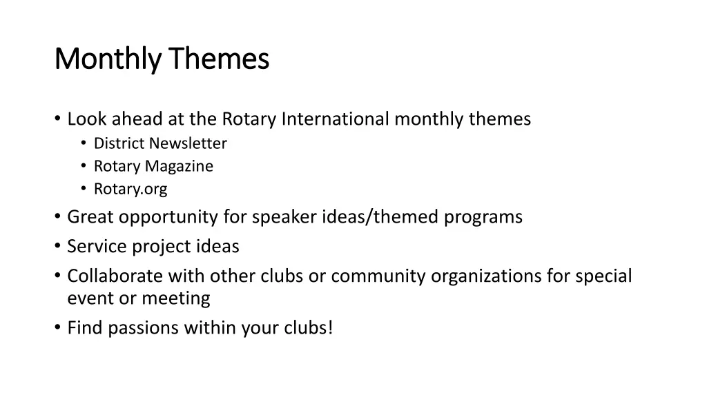 monthly themes monthly themes