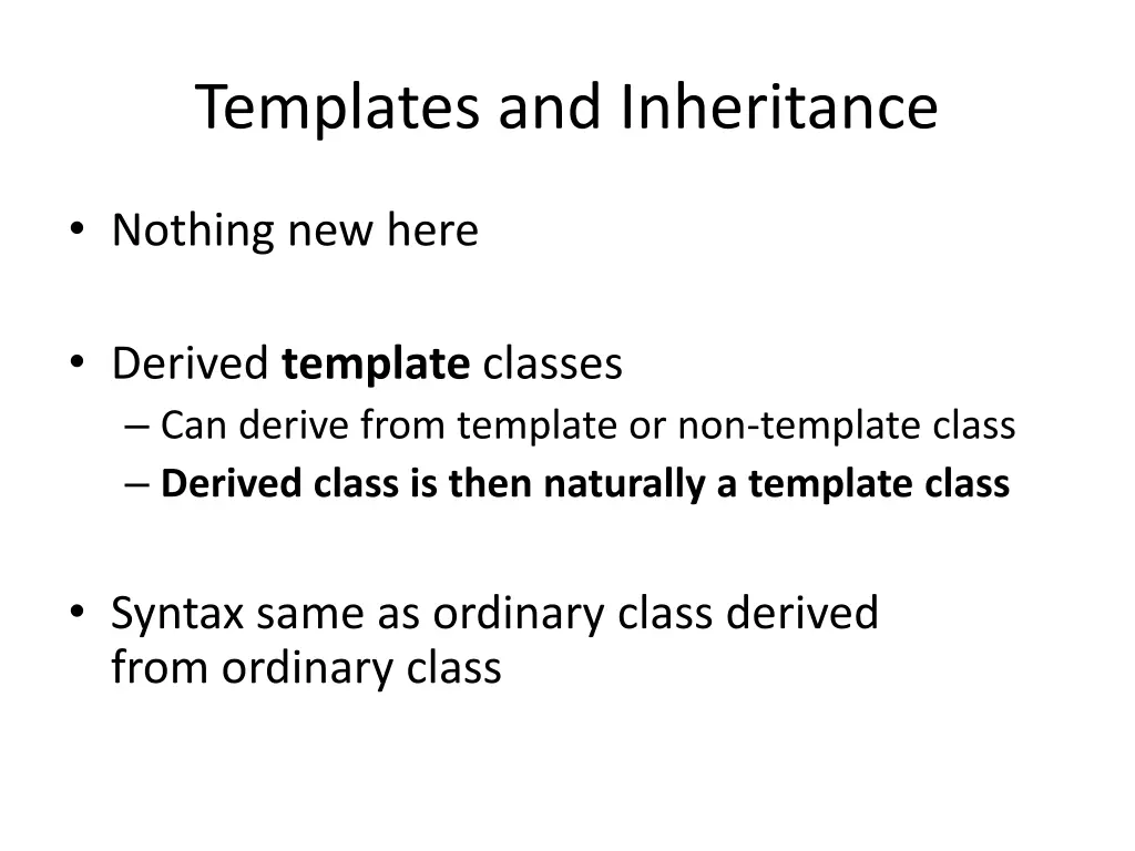 templates and inheritance