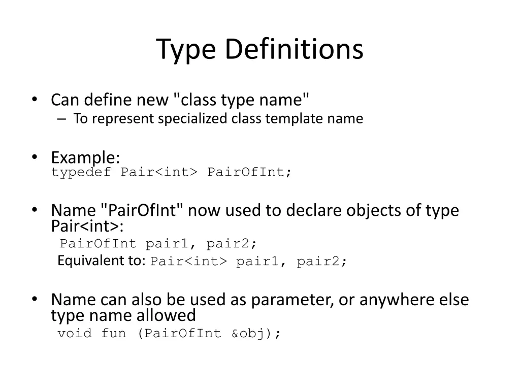 type definitions