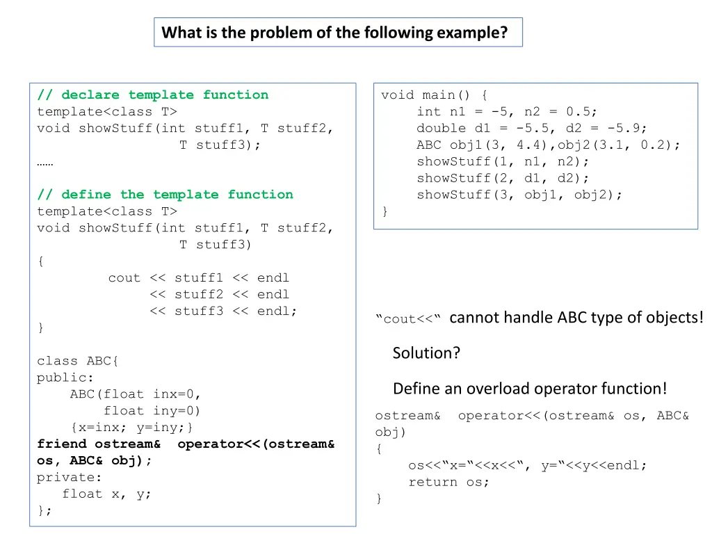 what is the problem of the following example 2
