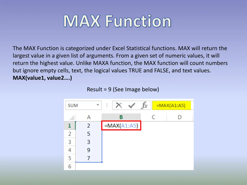 max function