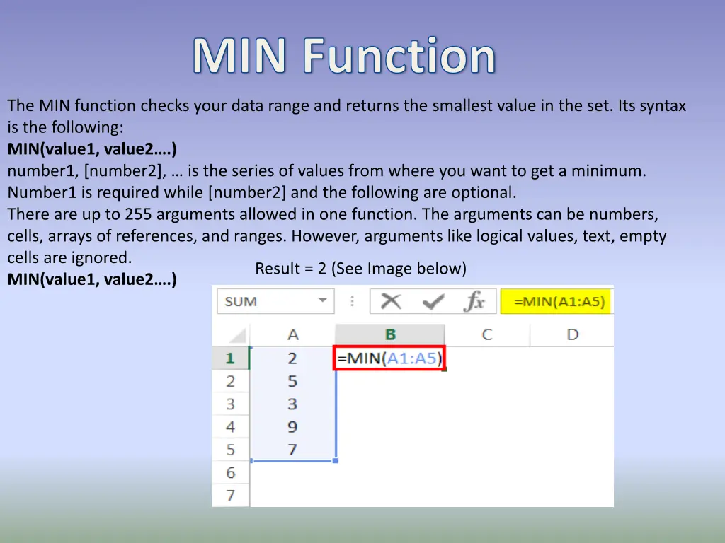 min function