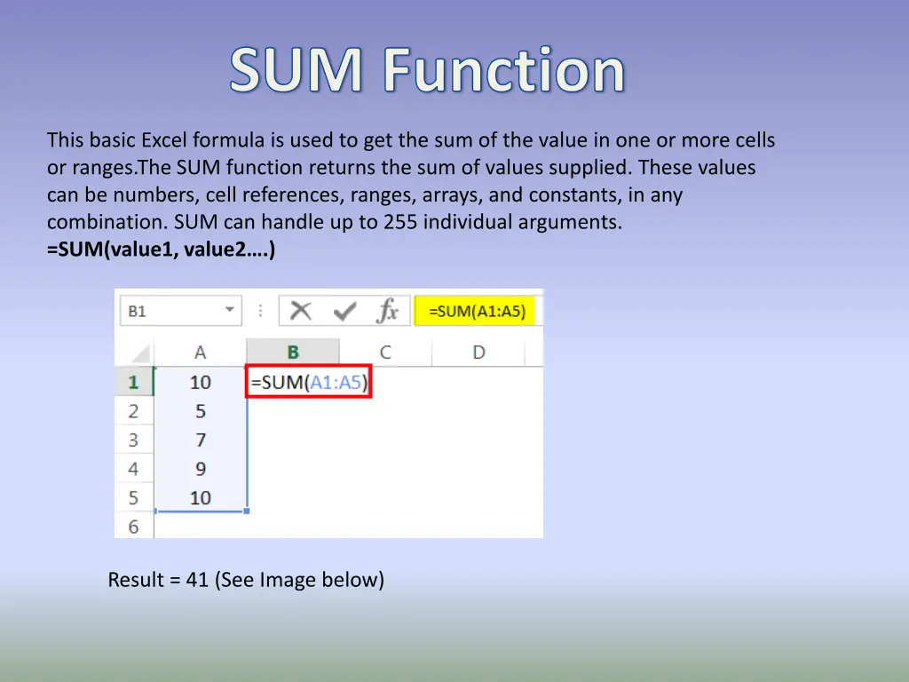 sum function