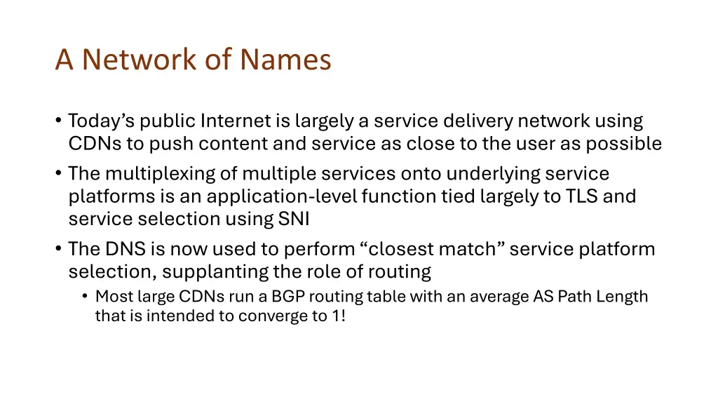 a network of names
