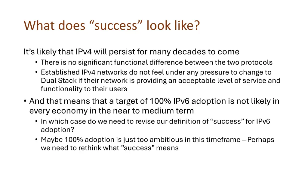 what does success look like