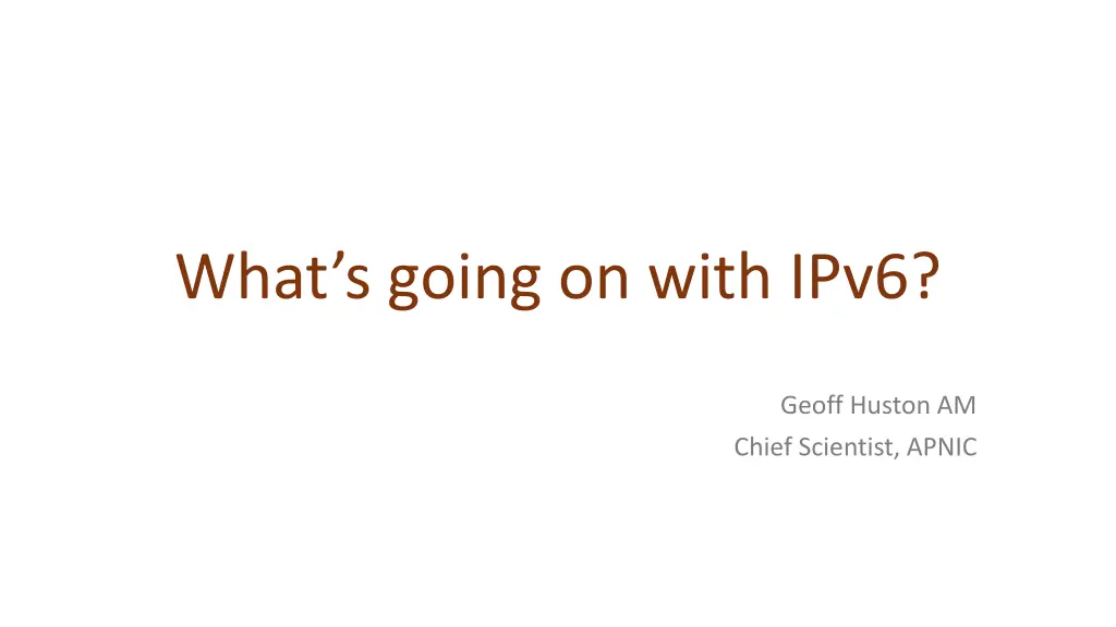 what s going on with ipv6